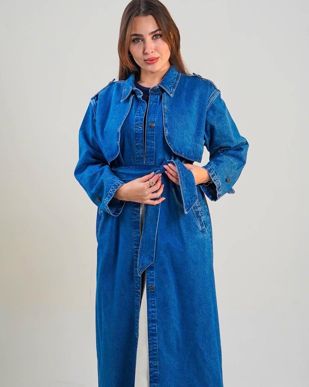 Indigo Denim Trench Coat