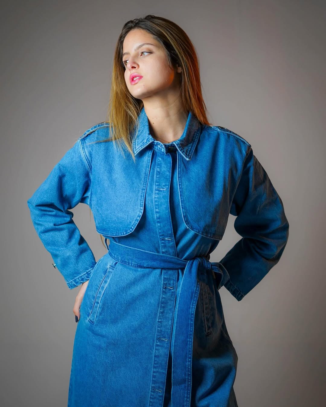 Indigo Denim Trench Coat